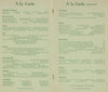 Beverly Hills Hotel, Los Angeles 1940s Menu