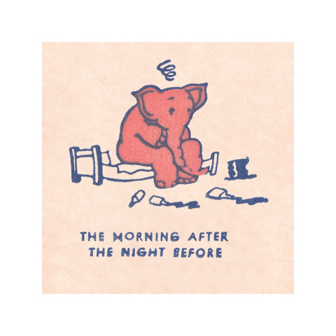 Pink Elephant (Morning After), The Cellar Bar, San Francisco’s Geary Theatre 1930s Menu Art