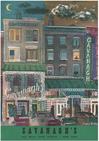 Cavanagh's, New York, 1954 Menu Art