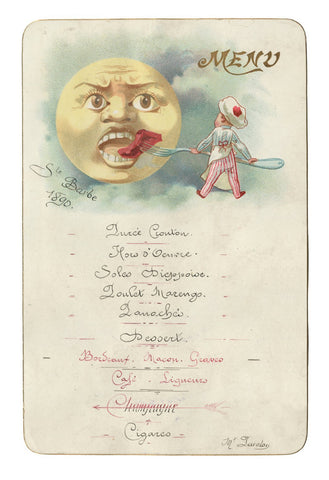 Café Anglais, Paris, 1890 Menu Art