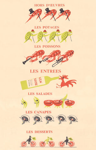 Eve Club Menu Characters, London, 1960s