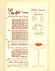 Cocktail Kiss, Long Beach, California 1930s Menu