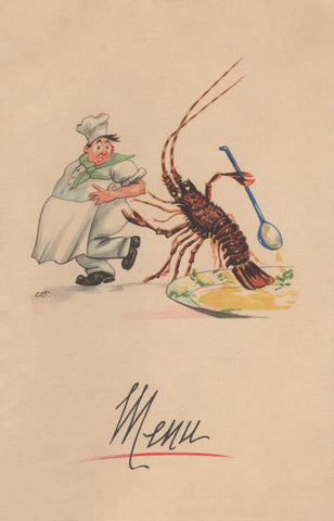 Lobster & Chef, Rouen, France, 1954