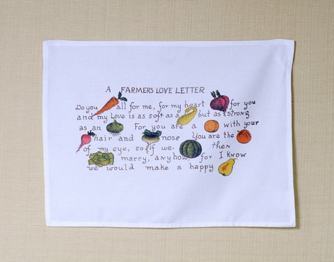 A Farmer's Love Letter 1909 Cotton Kitchen Towel