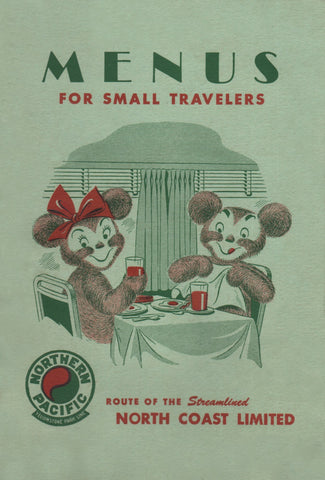 North Coast Limited Menu For Small Travelers 1951 Menu Art