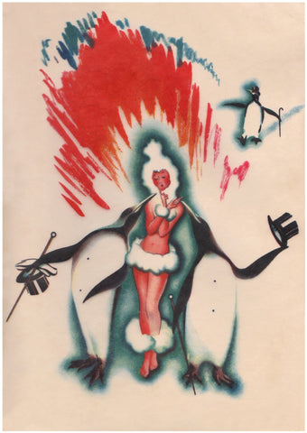 Trocadero Arctic Night New Year's Eve, London 1935-36 Menu Art