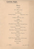 S.S. Doric 1934 Menu