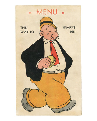 Wimpy's Inn, San Francisco 1930s Menu Art 576 Haight