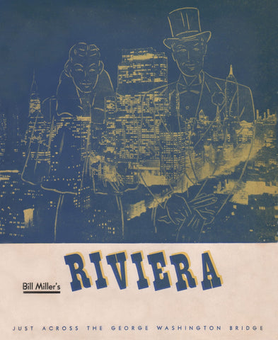 Bill Miller's Riviera Nightclub, Fort Lee, 1950s Menu Art