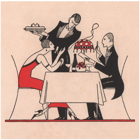  Café De Paris Diners, London 1920s Menu Art
