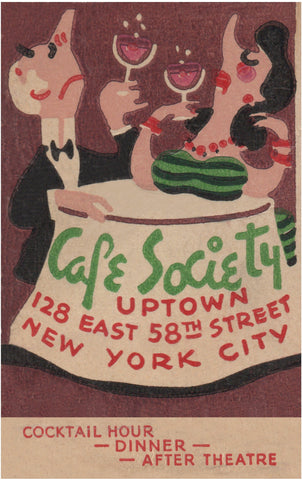 Café Society Uptown, New York 1940s