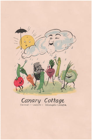 Canary Cottage, Lexington KY 1938 Menu Art