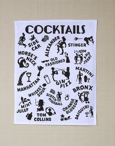 Cocktails, Hotel Manteo, 1933 - Tea Towel