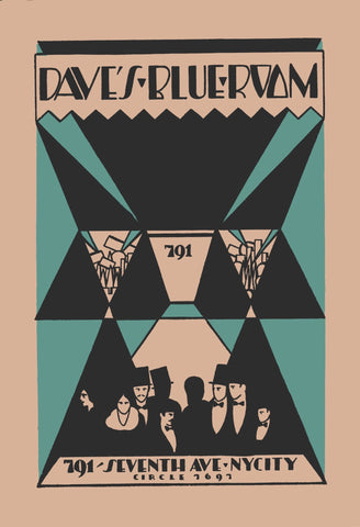 Dave's Blue Room, New York 1930s Menu Art