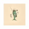 Fish, Fly, Rod, Hat, Pipe and Creel Oyster Loaf Vintage Menu Art