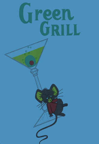 Green Grill, Centralia Illinois 1960s Menu Art