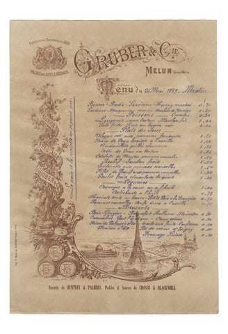 Brasserie Francaise Gruber & Cie Paris 1889