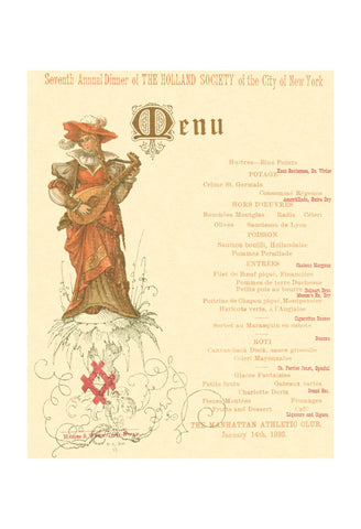 Holland Society Annual Dinner, New York 1892
