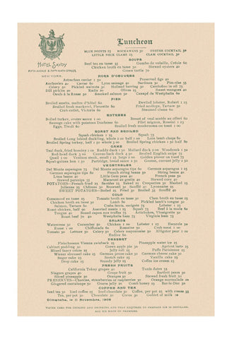 Hotel Savoy, New York 1906