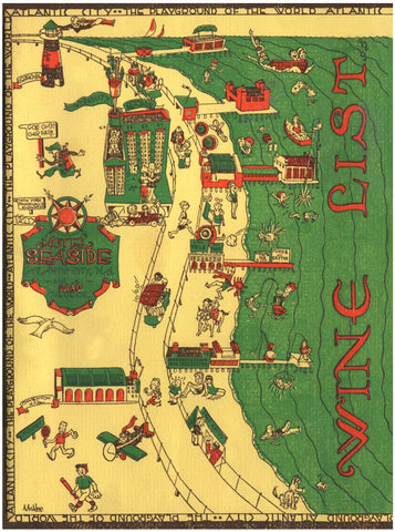 Seaside Hotel, Atlantic City 1930s Menu Art