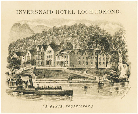 Inversnaid Hotel, Loch Lomond, 1880s Menu Art