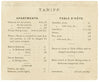 Inversnaid Hotel, Loch Lomond, 1880s Menu