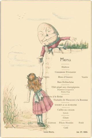 Private Dinner' Louis Sherry, New York 1884 Menu Art