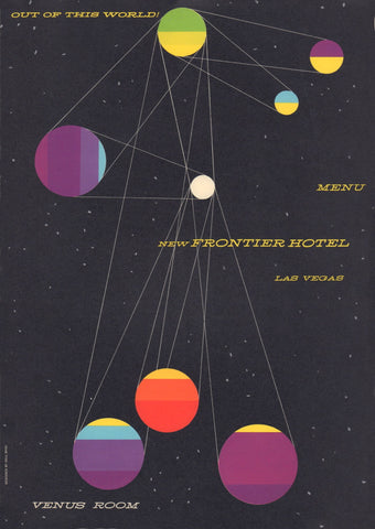 New Frontier Hotel, Las Vegas, Saul Bass Menu Art, 1956
