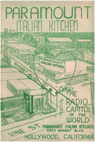 Paramount Italian Kitchen, Hollywood 1955