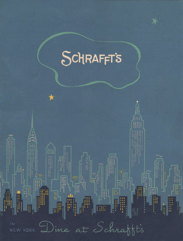 Schrafft's, New York 1939 Menu Art