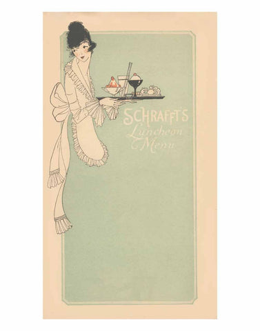 Schrafft's New York 1920s Menu Art