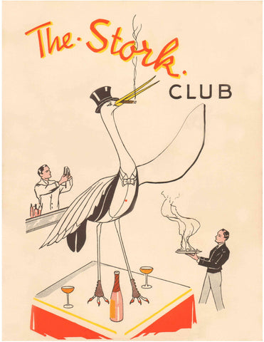 The Stork Club New York 1930s Menu Art