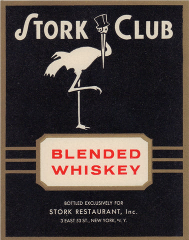 Stork Cub Liquor Label - Blended Whiskey 1940s