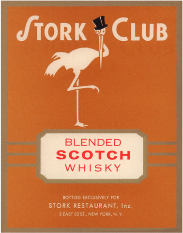 Stork Cub Liquor Label - Whisky 1940s
