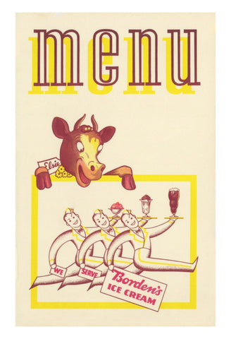 Mission Creamery San Francisco 1950s Menu Art