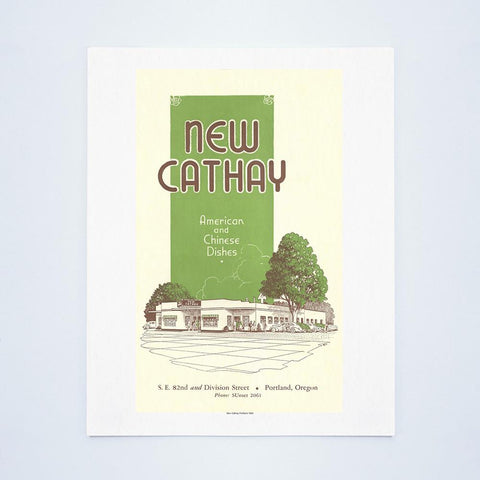 New Cathay, Portland 1940 Vintage Menu Art