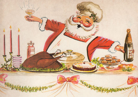 Feasting Father Christmas Cards
